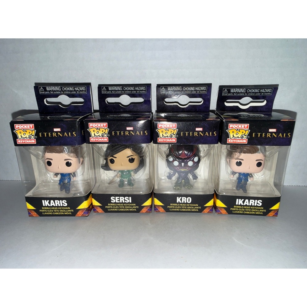 Funko Pocket Pop Keychain Marvel Eternals Ikaris Sersi Kro Bobblehead Set of 4